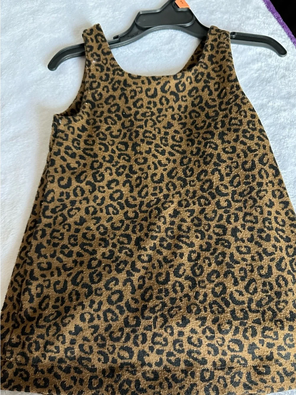 Old Navy Girls' Leopard Print Tank Dress in Brown and Black